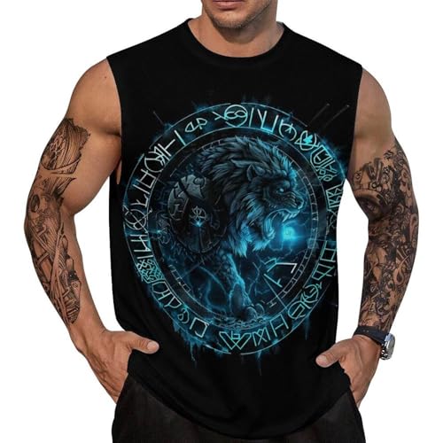 Men's Viking Shirt Sleeveless T Shirts Mens Tank Top Vacation Graphic Muscle Summer Tops - Main Image