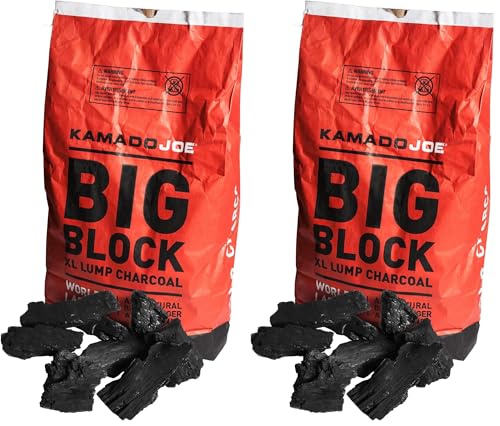 Kamado Joe Charbon de Bois Naturel réutilisable pour Barbecue, Fumage et grillade. Longue durée de Vie jusqu'à 18 Heures, 9,1 kg, Noir (Lot de 2)