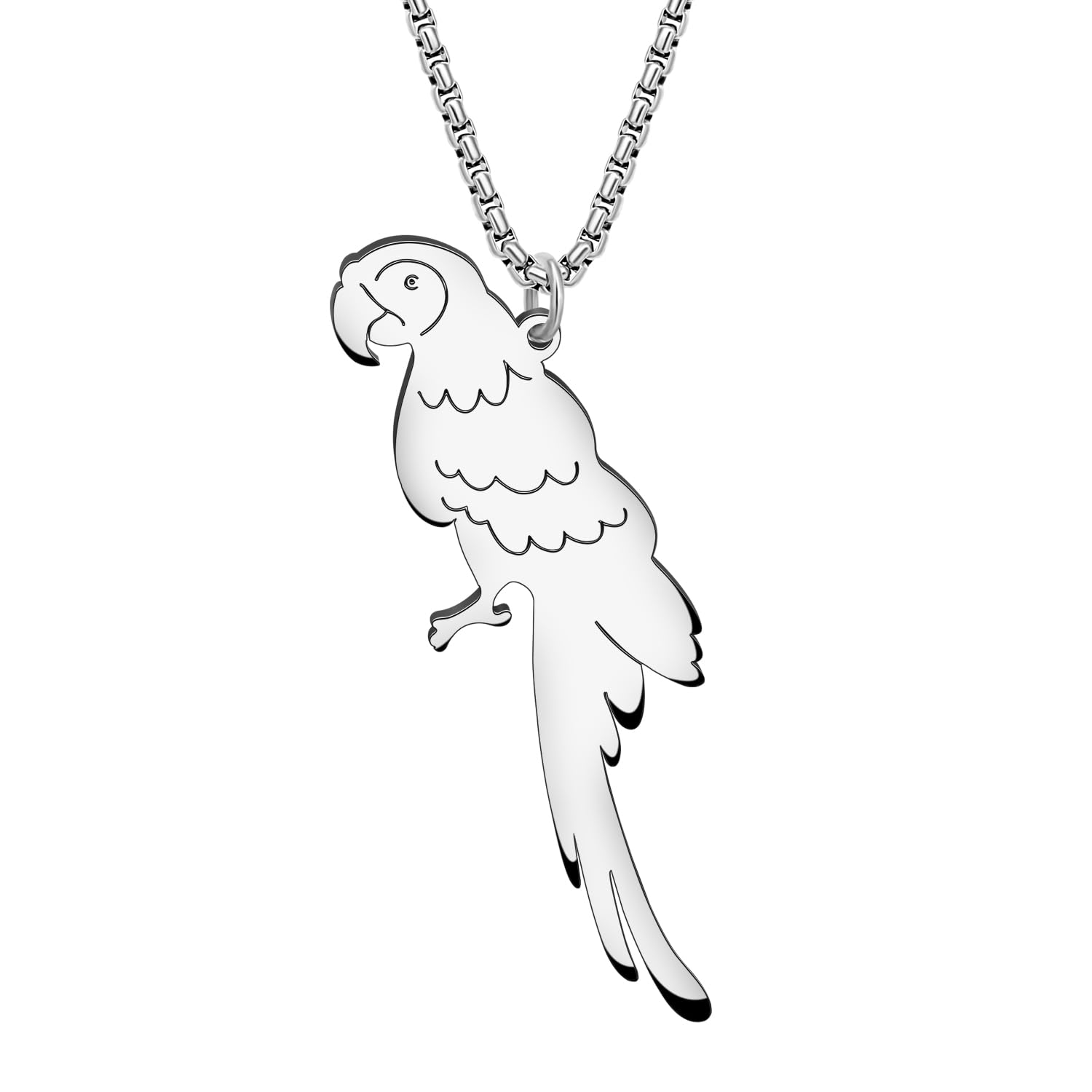 DOWAYEnamel Tropical Macaw Parrot Bird Necklace Bird Gifts for Women Girls Alloy Chain Fashion Parrot Jewellery