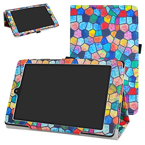 Mama Mouth for DigiLand DL8006 Case,PU Leather Folio 2-Folding Stand Cover for 8.0" DigiLand DL8006 Android Tablet,Stained Glass
