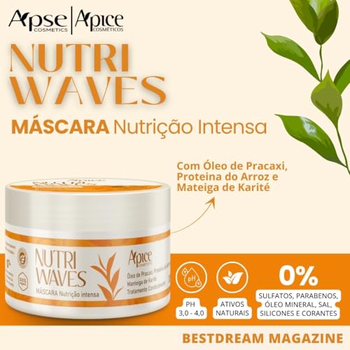 Kit Apse Apice Nutri Waves Tratamento Completo 5 Produtos Acidificante Capilar Vegano Uso Diário