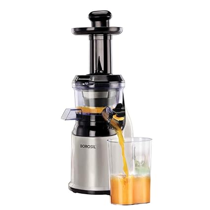 Borosil Health Pro 200-Watt Slow Juicer, Black, 200 Watt