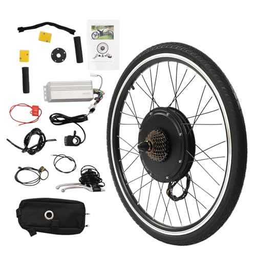 Electric Bike Conversion Kit, 48V 1000W 26' E-Bike Hub Motor Wheel Kit Rear Wheel Powerful Motor with Thumb Throttle and Pedal Assistant Sensor, E-Bike Hub Motor Conversion Kit for 26 Inch Bike