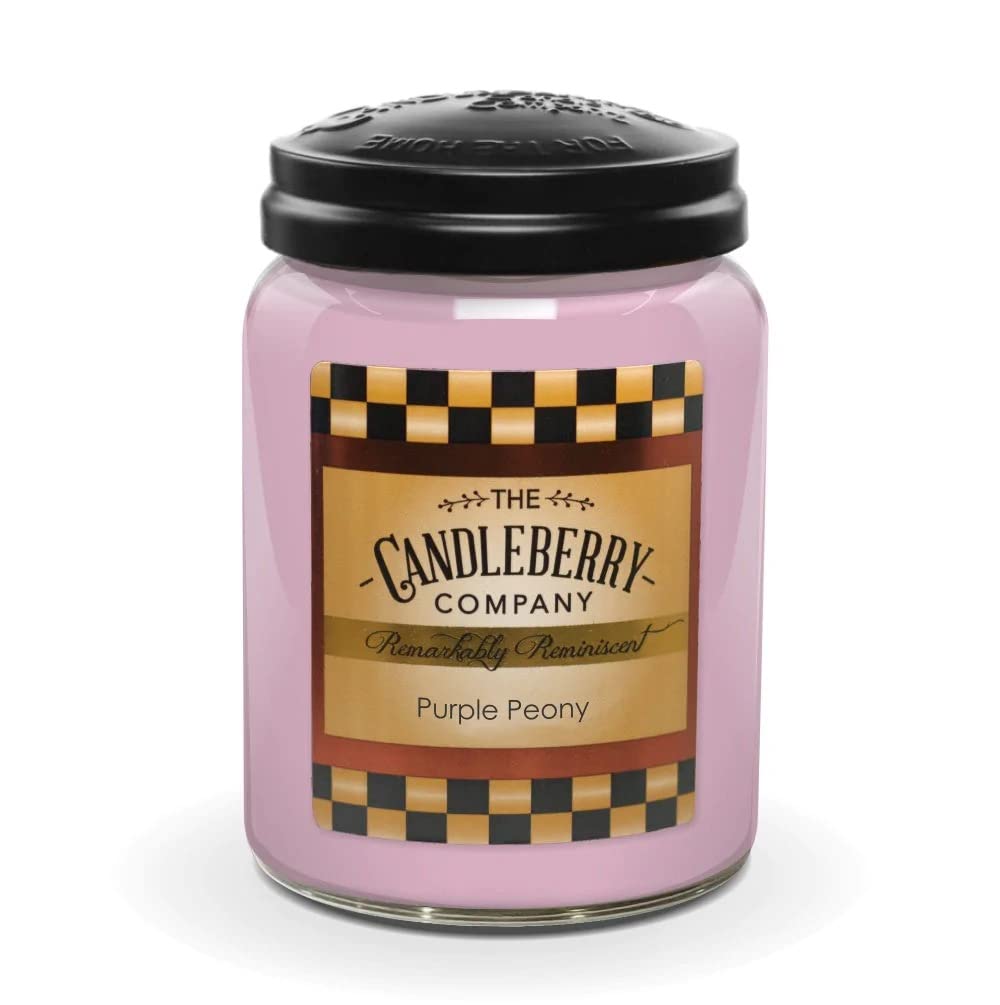 Candleberry Candles | Senteurs d'été | Bougies cadeaux d'aromathérapie relaxantes | Coulées à la main aux États-Unis | Hautement parfumées et durables | Grand pot de 737,1 g (pivoine violette)