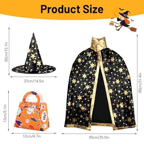 FainFun Cappello e Mantello da Mago, Mantello e