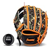Franklin Sports RTP Teeball Performance Handschuh & Ball Combo (24,1 cm), Unisex, schwarz/orange