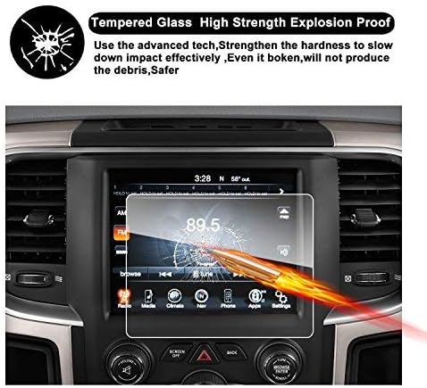 2013-2018 Dodge Ram 1500 2500 3500 Uconnect Touch Screen Car Display Navigation Screen Protector, RUIYA HD Clear Tempered Glass Car in-Dash Screen Protective Film (8.4 Inch X2)