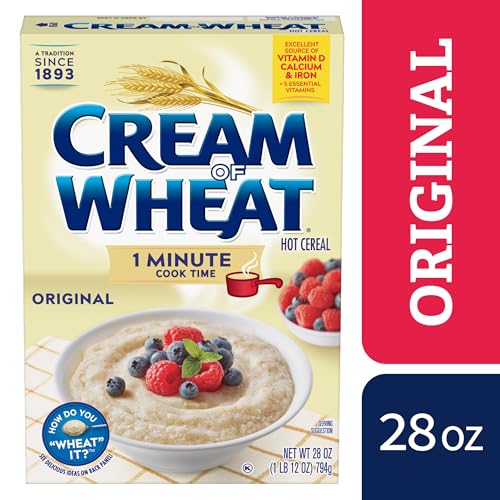 Image of Cream of Wheat Original Stove Top Hot Cereal, 1 Minute Cook Time, 28 Ounce (Pack of 12)