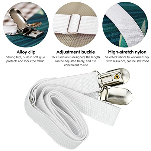 iYinJuan 4 Stück Verstellbare Bettlakenspanner, 60-240cm, Elastische Lakenspanner, Bettlakenhalter Bettlaken Greifer Hosenträger für Matratzen Spannbetttücher Flachbetttücher - Image 6
