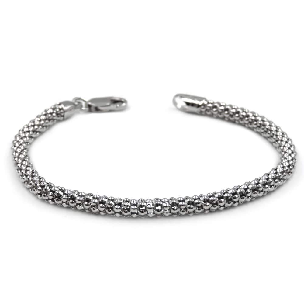 Bracciale in Argento Sterling 925 Maglia Pop Corn
