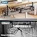 Under Desk Cable Management Tray Black, Litwaro Cable Management Under Desk No Drill, 25'' Cable Tray with Clamp for Wire Management, Cord Organizer for Office, Home - No Damage to Table