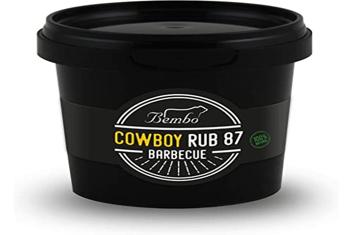 Rub BBQ Cowboy 87 Bembo – Mélange d’Épices pour Steak et Bœuf – Rub au Café et Cacao – Marinade Sèche Barbecue – Made in Italy – 400 g