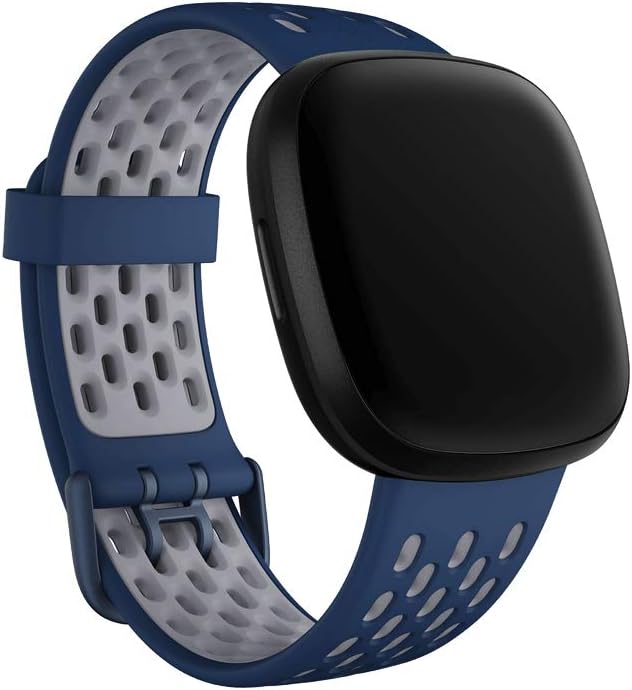 Seleek Replacement Bands Compatible with Fitbit Versa 3 / Versa 4 / Sense/Sense 2, Silicone Adjustable Classic Accessory Wristband Fitness Straps for Women Men,Small and Large