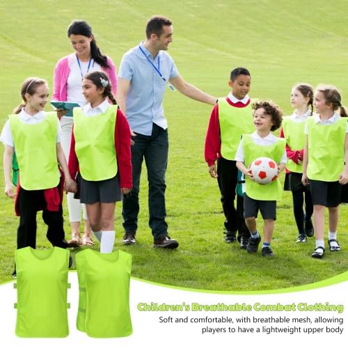 Pettorine Calcio Bambini, 6 Pezzi Gilet da Allenamento Calcio, 35x56cm Gilet da Allenamento Calcio, Sports Bibs Gilet Traspirante per Basket, Calcio