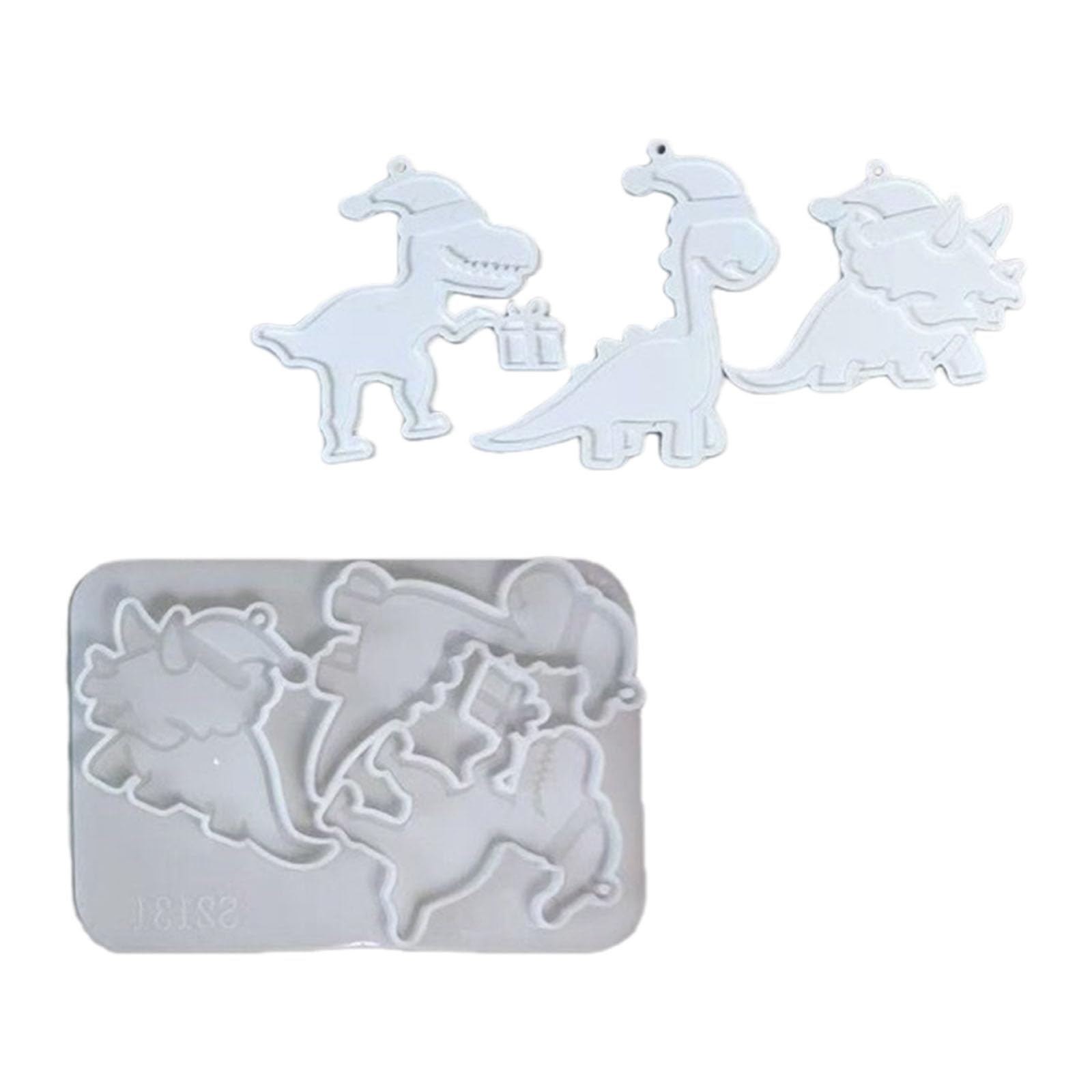 Osniyaw Multicolor Dinosaur Pendant, Christmas Decoration, Cement Plaster Silicone Mould, Decorative Craft Project For Holiday Homes, Decorations, Cement Plaster, Dinosaur Shape