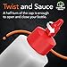 Made in USA Condiment Squeeze Bottles 16 OZ, 6 Pack Squirt Bottles for Sauces Liquids BPA Free Condiment Bottles with Twist Cap Ketchup, Syrup, Oil, Dressings, Honey, BBQ, Arts Crafts