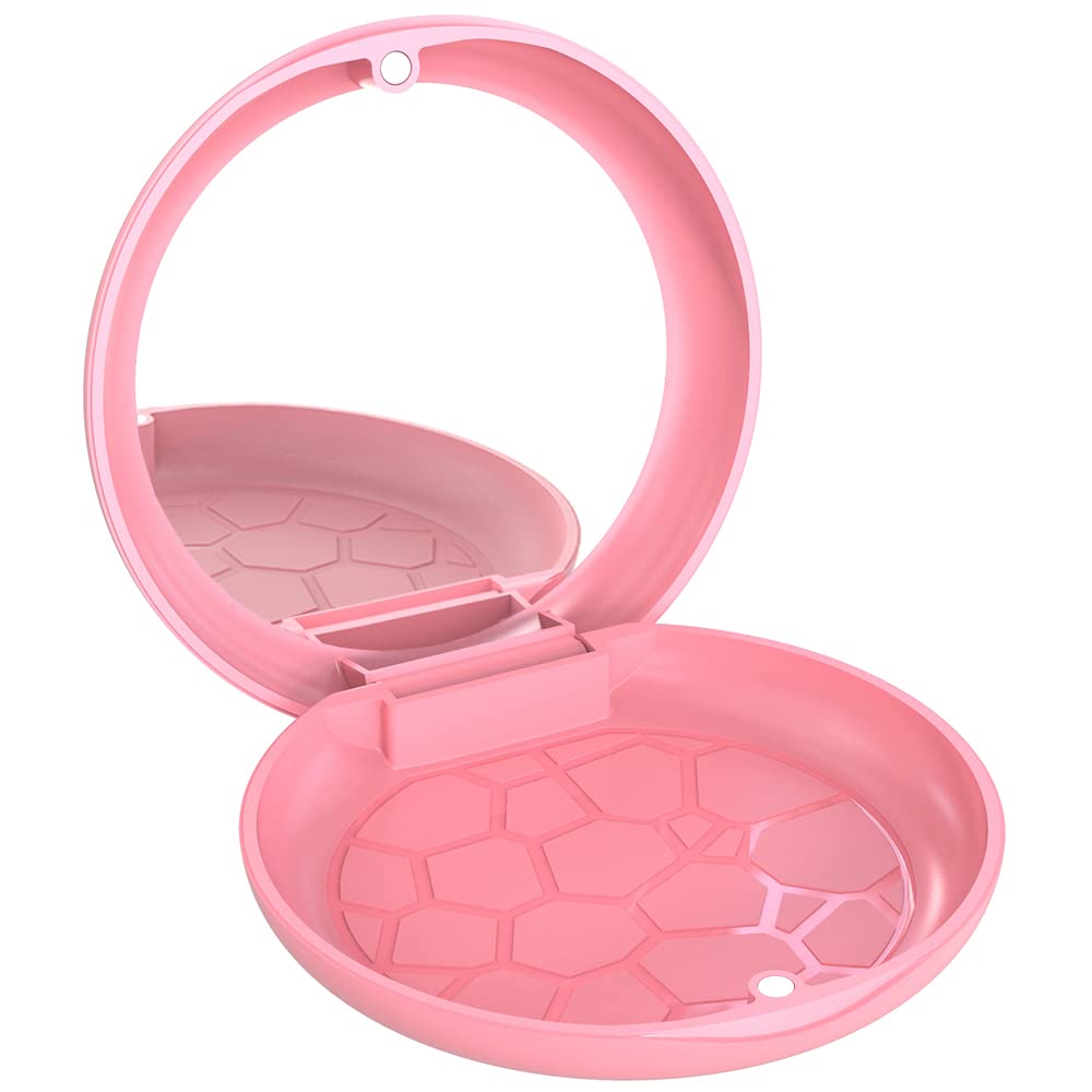 ARGOMAX Porta Apparecchio Denti, Scatolina Per Protesi Dentiera, Custodia Per Paradenti, Scatola Per Porta Dentiera, Con Strumenti Di Rimozione Allineatore, Il Giro Porta Bite Dentale (Rosa+Specchio)