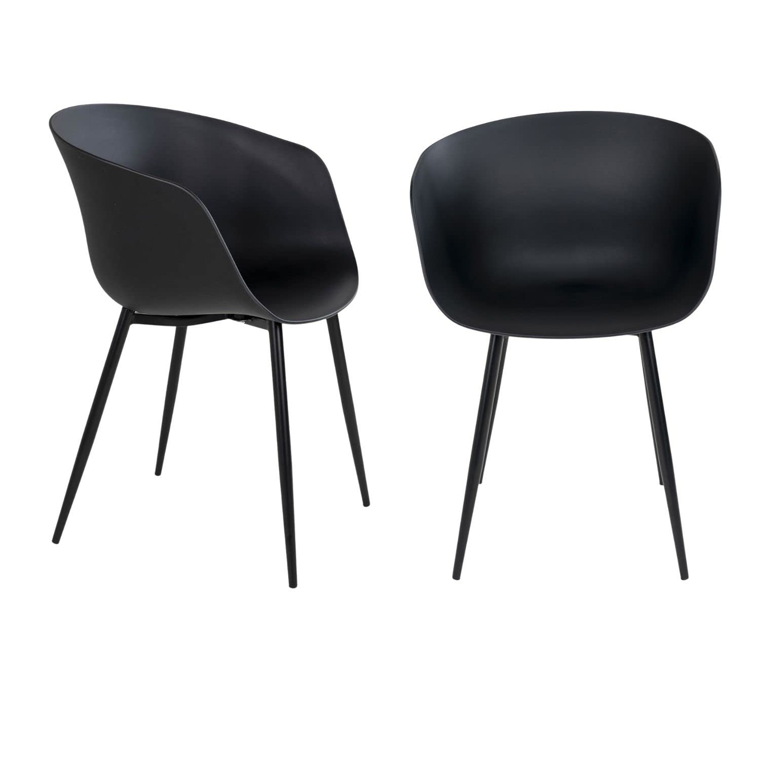 4 Fauteuils en polypropylène noir RODA House Nordic pour salle à manger