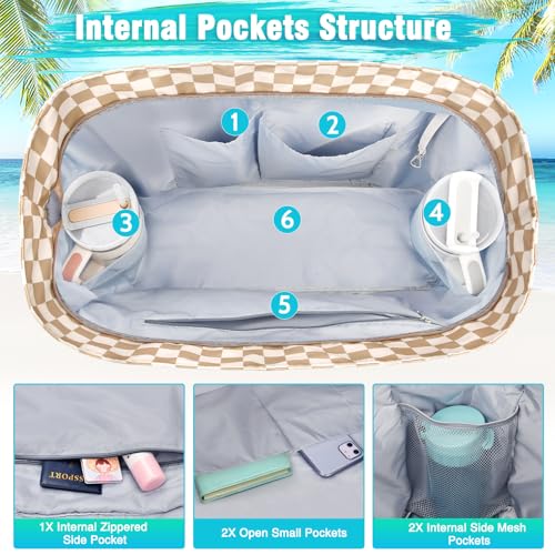 Image of HUANLANG Extra Large Beach Bag Waterproof Beach Totes Bags for Women Men,Pool Bag with Zipper Wet Pocket