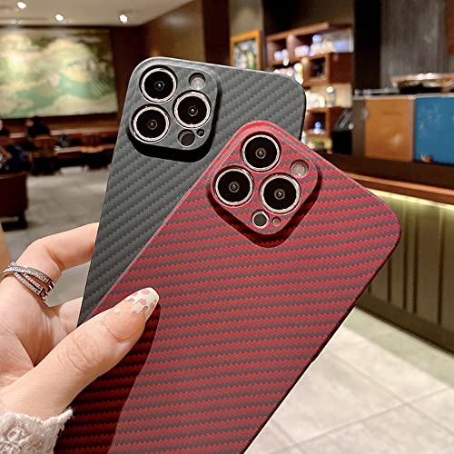 Coque iPhone 11 en fibre de carbone luxe avec protection d'objectif intégrée rouge - 3