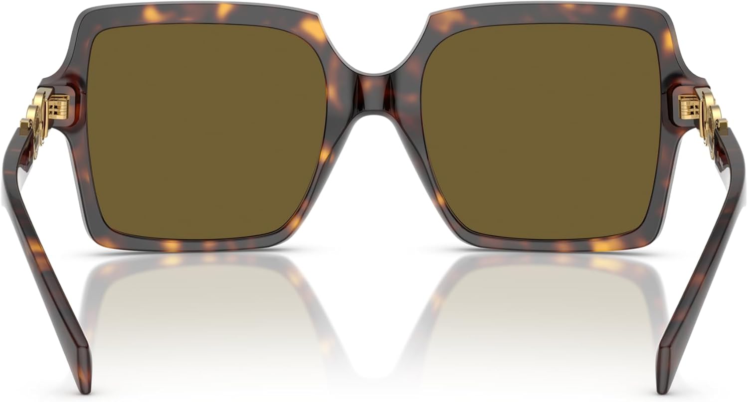 Versace Woman Sunglasses Havana Frame, Dark Brown Lenses, 55MM
