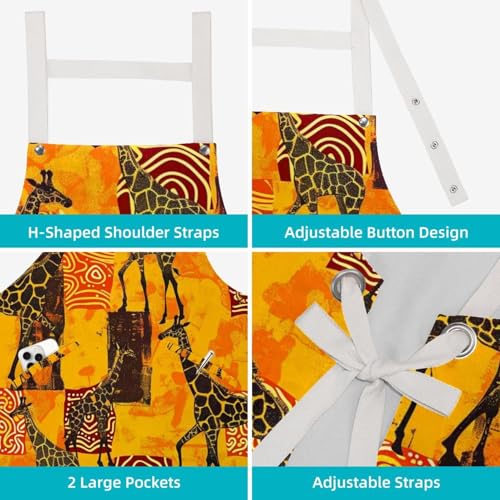 Tablier de serveuse girafe pour restaurant, bistrot et nettoyage de maison