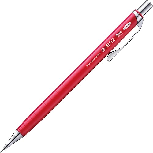 Pentel Lápiz mecánico, Orenz 0.012 in, rojo profundo (XPP503-B2)