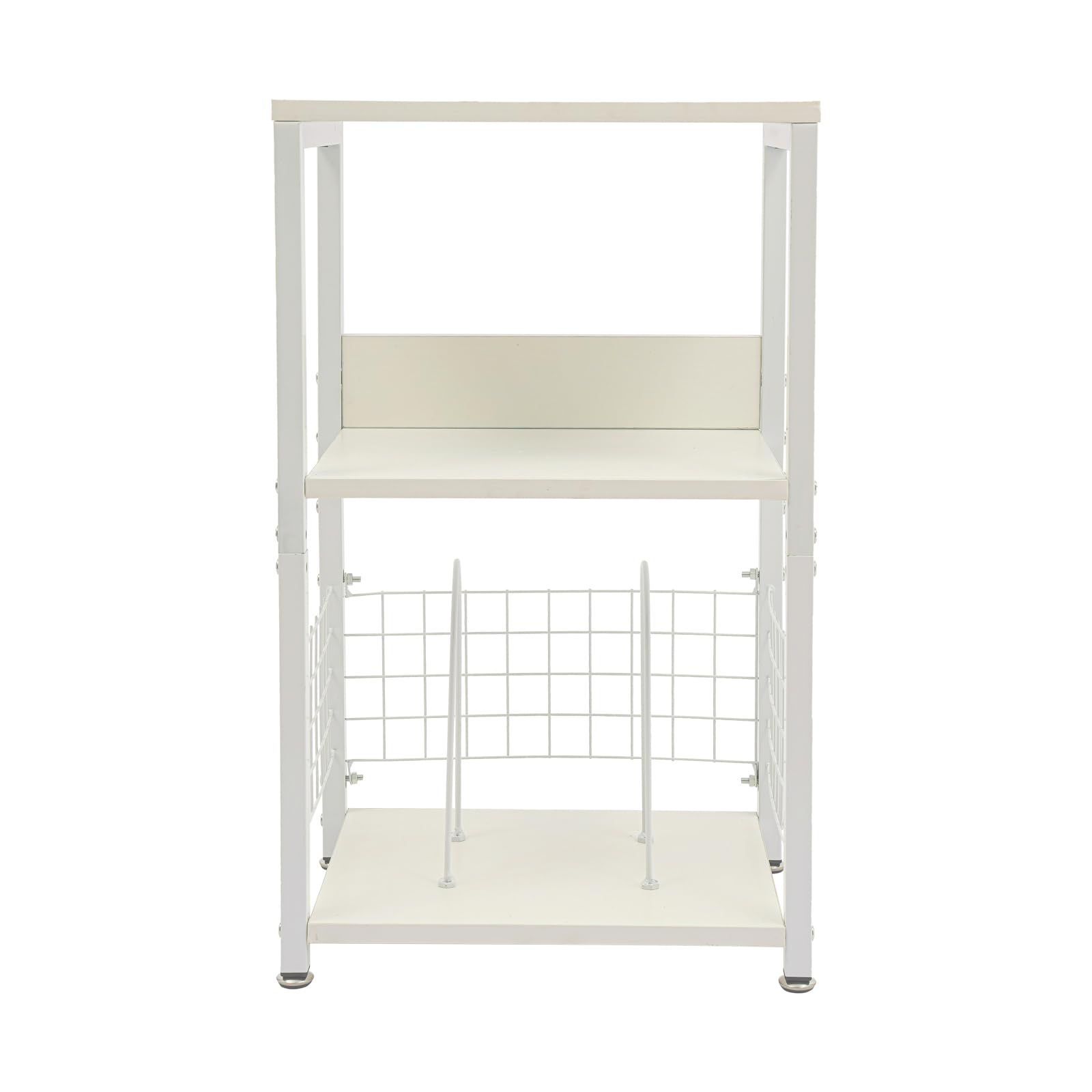 Treeisland Scaffale per dischi a 3 ripiani, bianco, per dischi e giradischi | Contenitore in vinile con divisori, portata 45 kg, autoportante, per ufficio e soggiorno