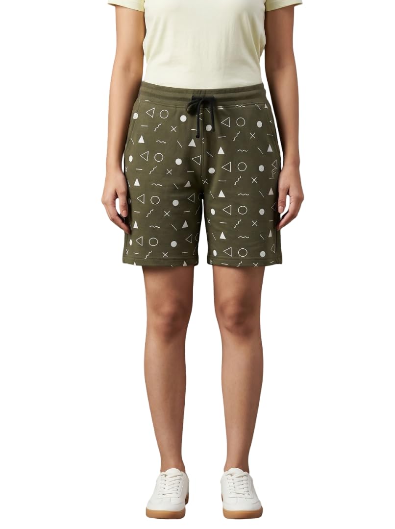 L N Creation Women Black Printed Cotton Shorts | Elastic Waistband with Drawstring | Comfortable Casual & Loungewear Shorts-picture-14