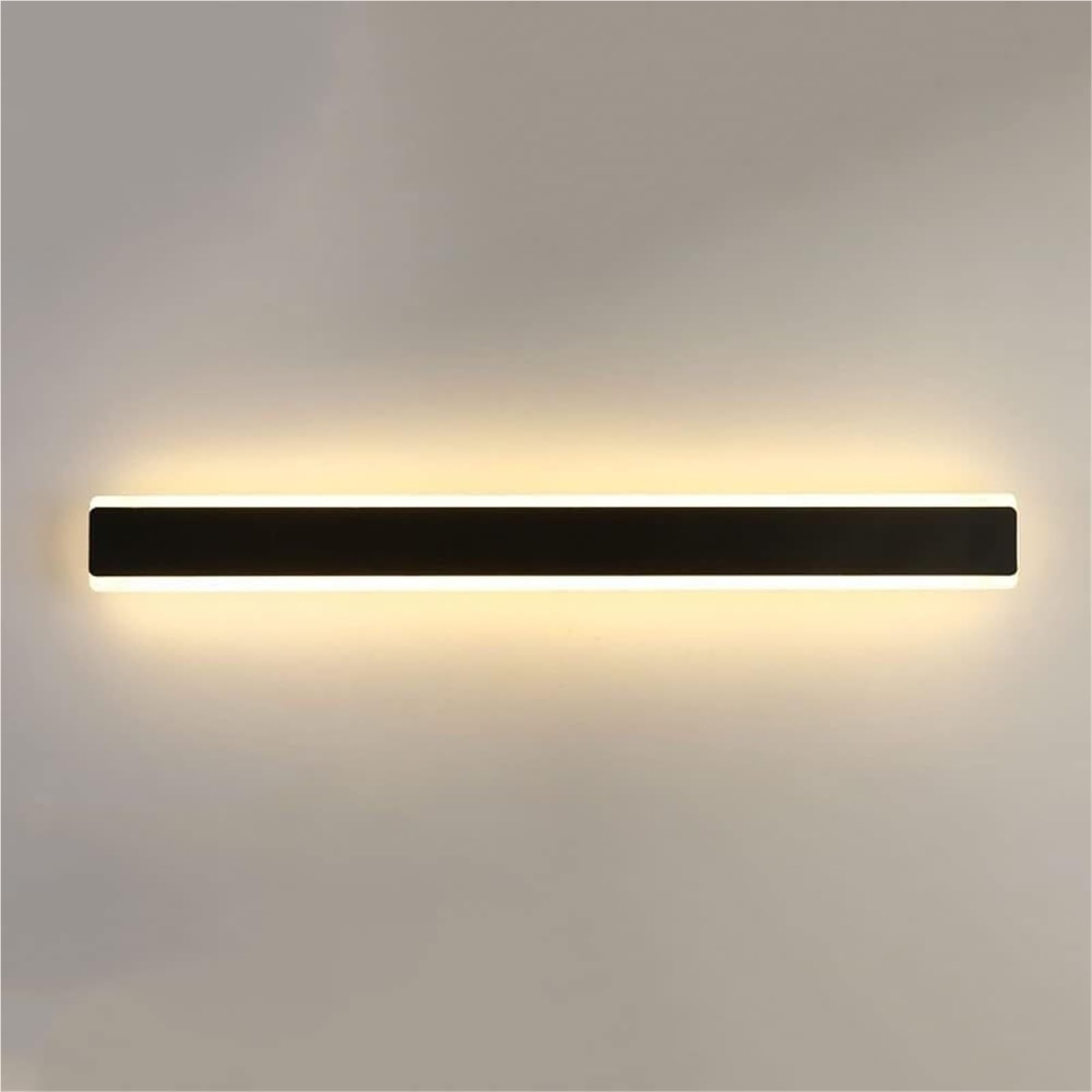 TCHAUSGZUS Modern Linear Black Wall Sconce Rectangular Frosted Acrylic Light for Bedroom Bedside Hallway(80CM)