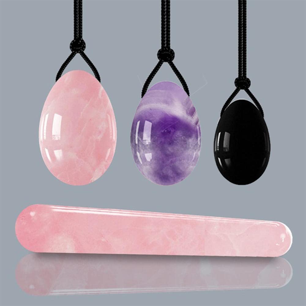 Lot De 3 œufs De Yoni En Quartz Rose - Pour Exercices De Kegel Et Bien-être Du Périnée