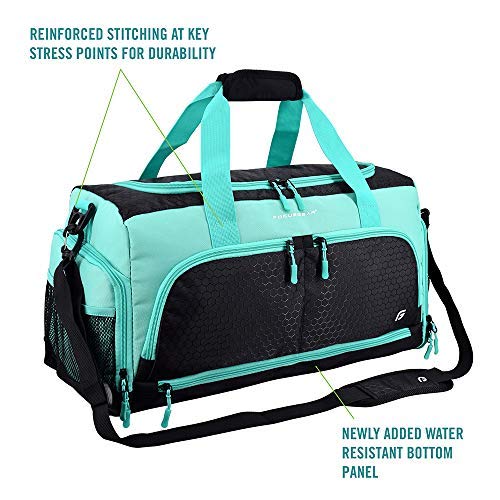 Ultimate Gym Bag 2.0: The Durable Crowdsource Designed Duffel Bag with 10 Optimal Compartments Including Water Resistant Pouch (Teal, Small (15