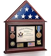 3x5 Flag Display Case With USAF Emblem - Solid Oak Military Service Case