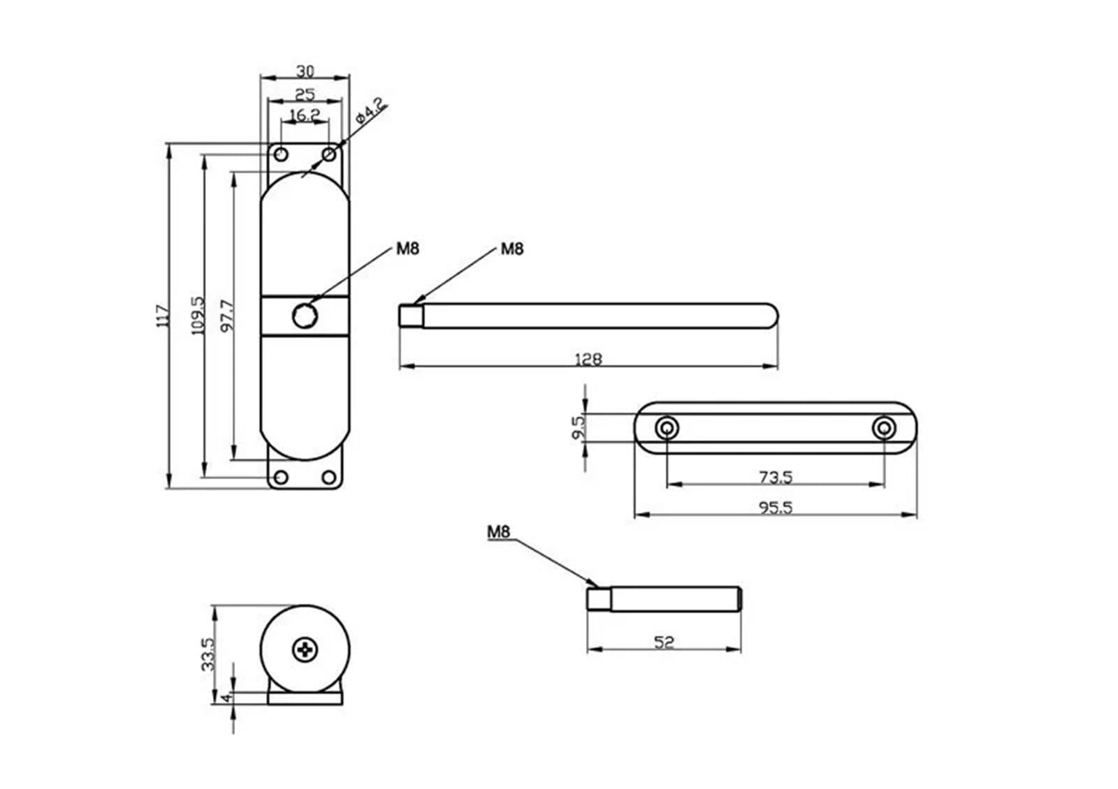 Ferme-porte à ressort automatique en alliage de Zinc, noir, réglable, monté en Surface, 20-70KG, 1 pièce, ZC013