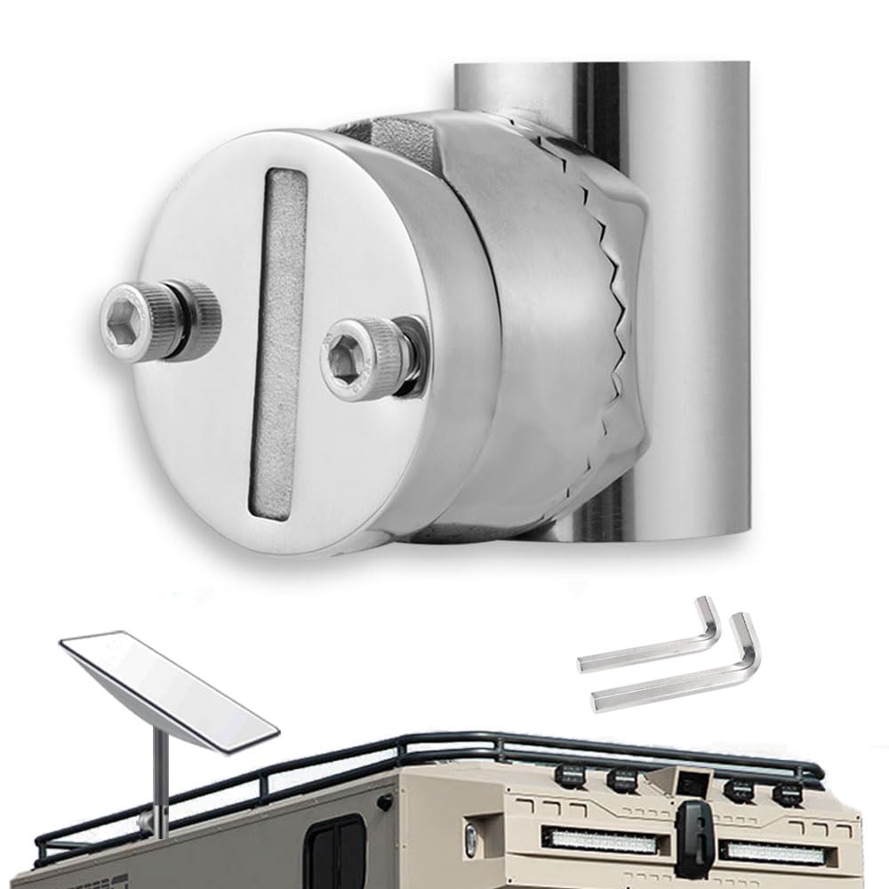 Sactulaz for Starlink Rv Ladder Mount,Starlink Rv Mount Base,Starlink Pole Mount to Clamp 1-1.25inch O,D. Rail for Car Vehicle roof Rack Yacht Marine SailingBoat Railing Starlink Antenna Pipe Adapter