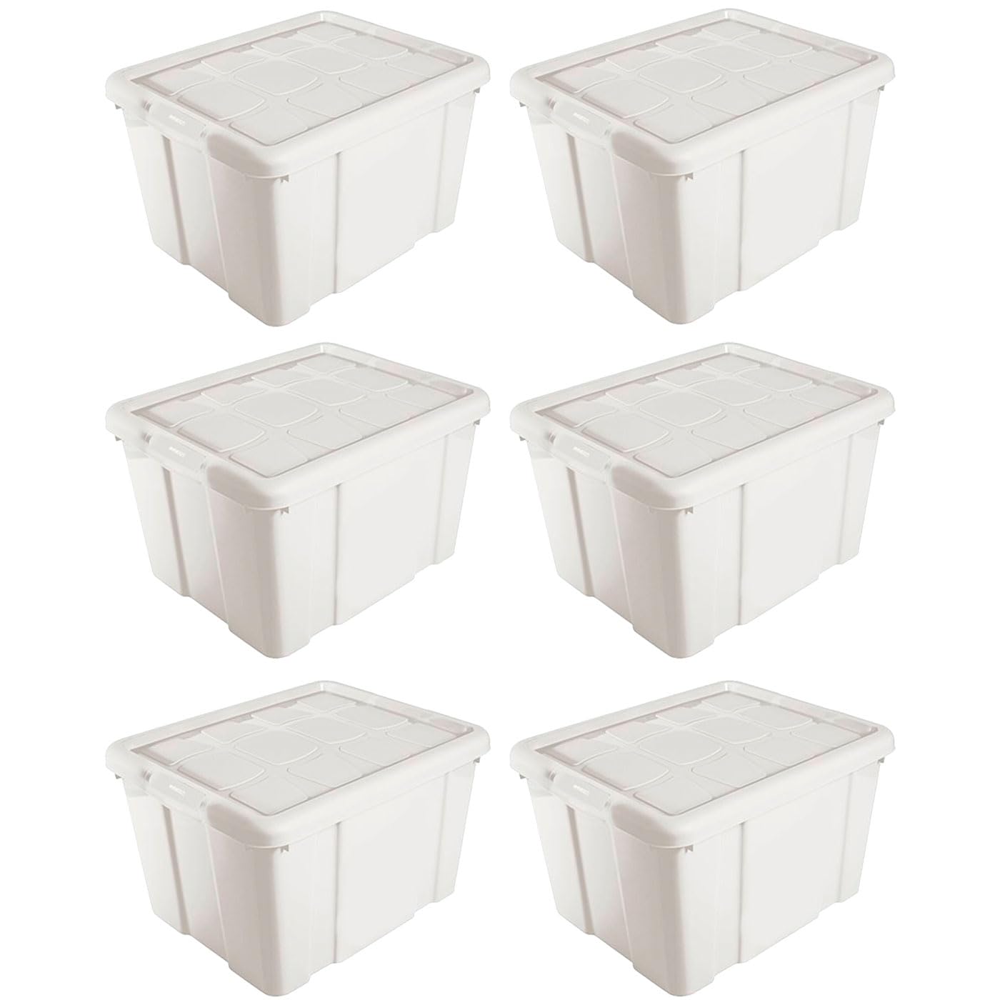 Acan Tradineur - Pack de 6 Cajas de Almacenamiento - Fabricado en plástico - Contenedor para almacenar Libros, Ropa, Mantas - N.º 1 (Marfil) - 21 x 39,6 x 29,6 cm - 16 Litros