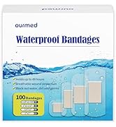 ourmed Waterproof Clear Bandages, Stays On Skin in The Bath, Shower Or Pool, Adhesive Bandages fo...