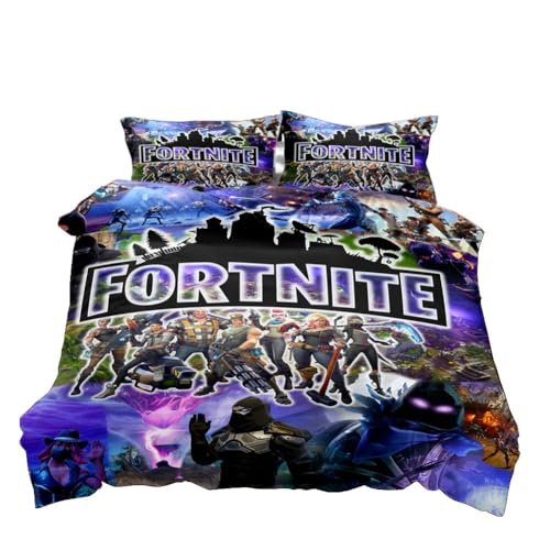 フォートナイト 布団カバーセット 3点 2点セット 子供用 洗える fortnite 寝具カバー ベッドカバー 枕カバー おしゃれ シングル 通気吸湿 シワなりにくい 快眠 洗い替え速乾タイプ 男女兼用 四季通用 洋式 (色20,150*200CM 3点セ