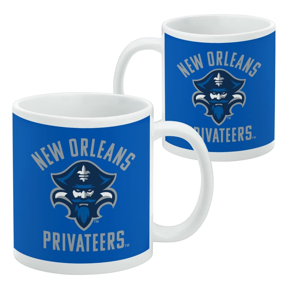 The University of New Orleans Privateers Logo Ceramic Coffee Mug, Novelty Gift Mugs for Coffee, Tea and Hot Drinks, 11oz, White