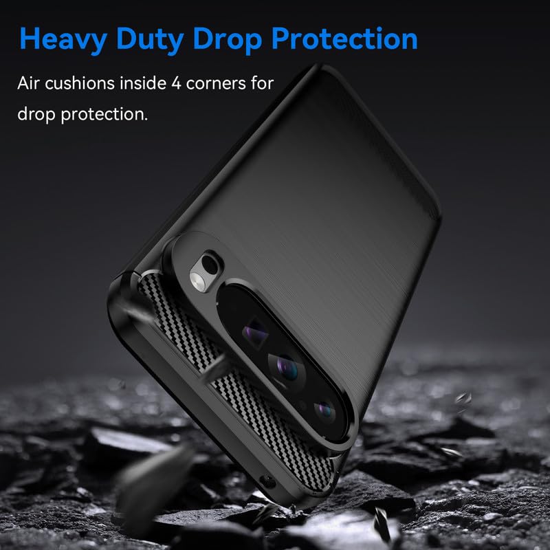 Image of Hybrid Carbon Fiber Back Case for Google Pixel 9 Pro XL (Black)