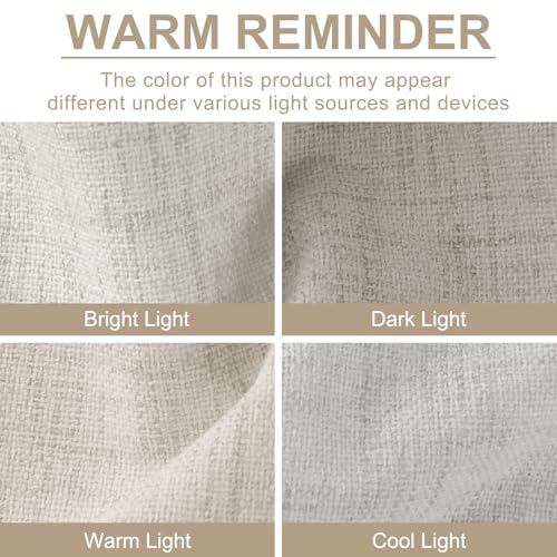 Image of 100% Blackout Shield Linen Blackout Curtains for Bedroom 90 Inches Long, Back Tab /Rod Pocket Living Room Drapes, Thermal Insulated Blackout Curtains 2 Panels Set, 50 inch W x 90 inch L, Beige
