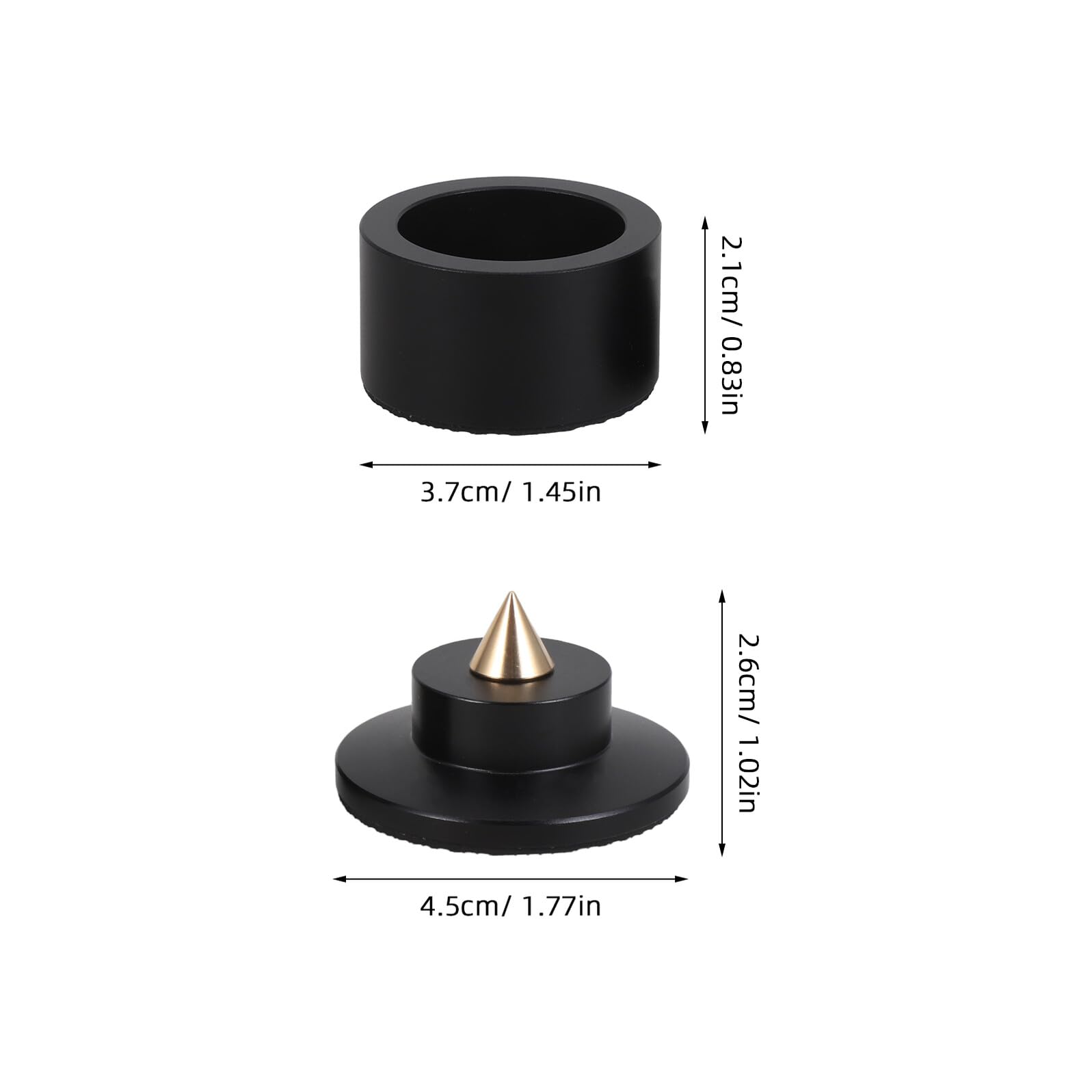 4 Almohadillas Antivibración para Altavoces HiFi Pies Aislantes de Audio Negros Patas Ajustables para Equipos de Sonido Tocadiscos y Receptores Kit de 4 Unidades para