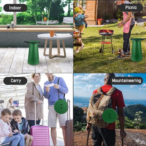 Image of Portable & Lightweight Foldable Camping Chair for Adults, Heavy Duty Folding Stool with Adjustable Shoulder Strap, Perfect for Picnic, Beach, Backyard, and Sporting Events, Max Weight 400lbs