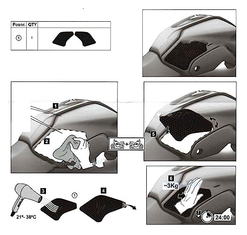 Grip de réservoir Kawasaki Z900 Z650 Z1000: sticker de protection latéral moto