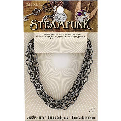 Solid Oak Steampunk Metal Chain 39
