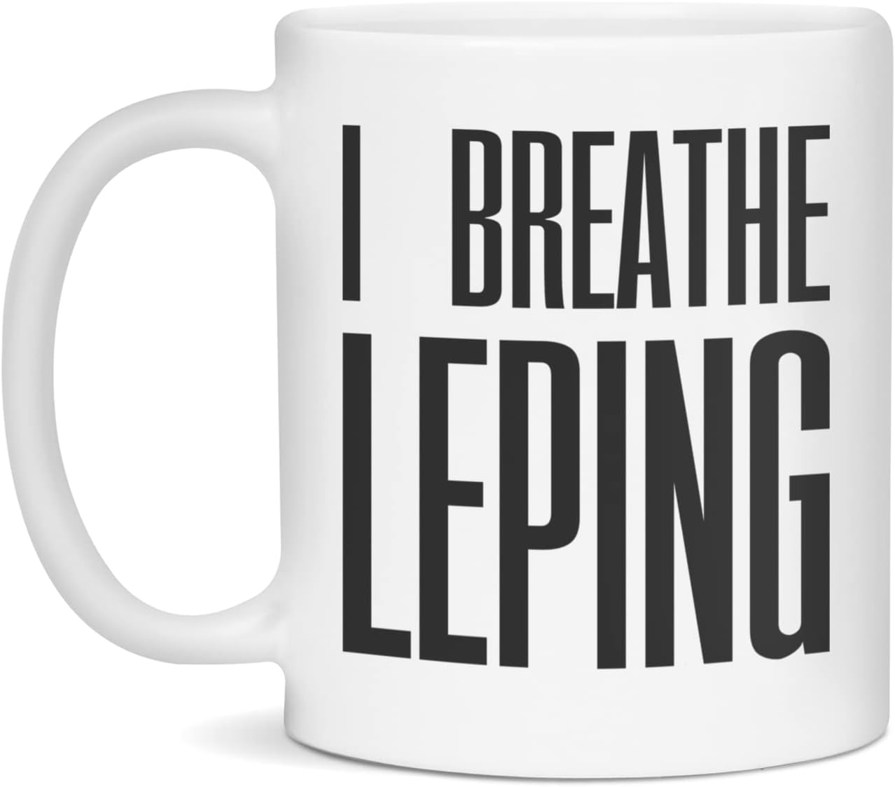 I breathe Leping Ceramic Coffee Mug, 11-Ounce White