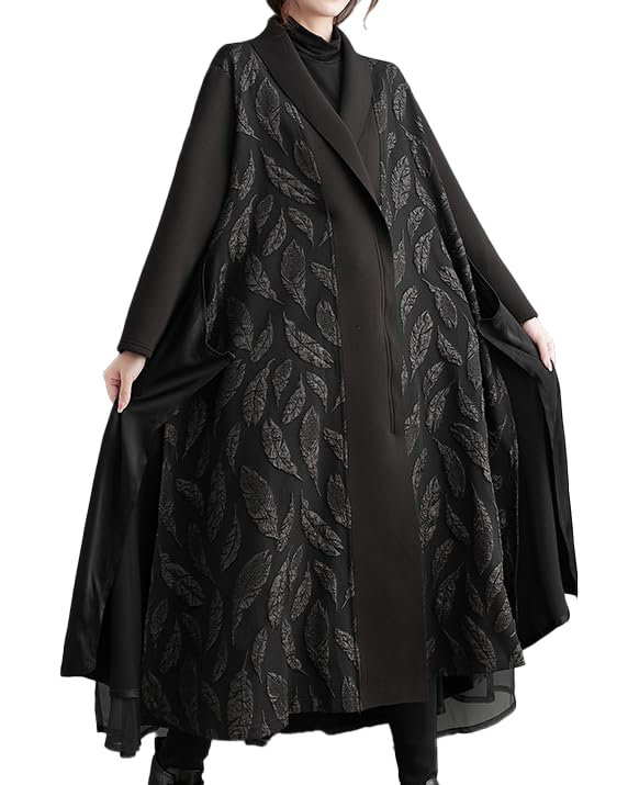 Trench Imprimé Femme Ellazhu GZ640 pour Vos Sorties Urbaines et Looks Oversized