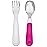 OXO Tot On-The-Go Fork and Spoon Set - Pink