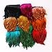 AWAYTR Rooster Feather Trim Width 5-7 inches Craft Feather Fringe Trim Pack of 5 Yards (Black)