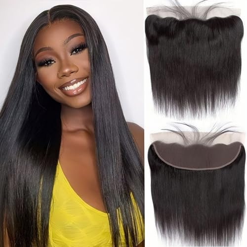 Tissage Bresilien en lot 13x4 Lace Frontal Closure Vierges Tissage Human Hair Extension Free Part Tissage Brésilien lisse lot 100% Cheveux Humain Naturelle raide...